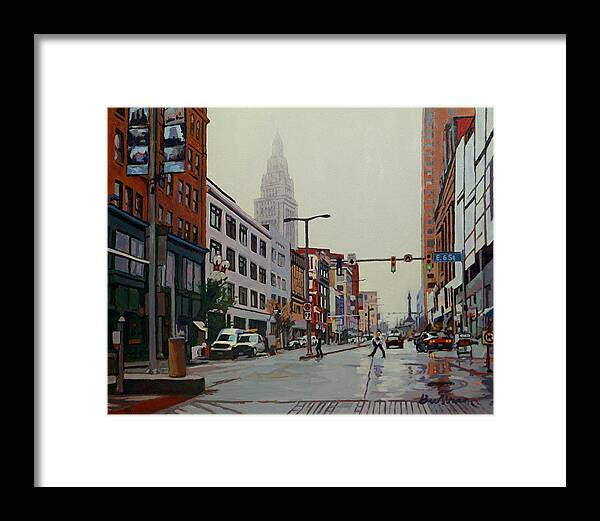 A Trip In The Inner City Framed Print featuring the painting The Land by David Buttram