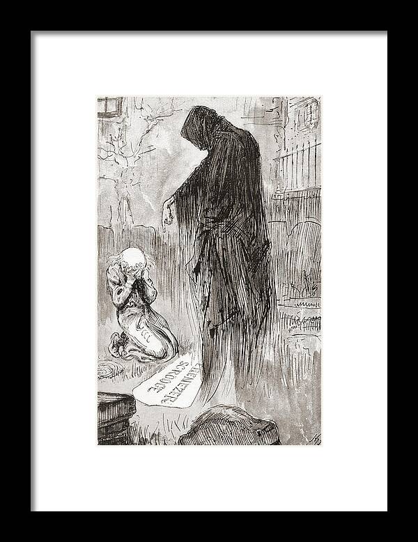 Welsh Framed Print featuring the drawing The Last Of The Spirits. Good Spirit. I by Vintage Design Pics