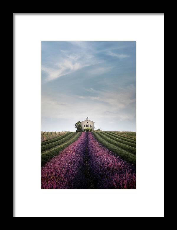 Provence Framed Print featuring the photograph The lavender chapel by Joana Kruse