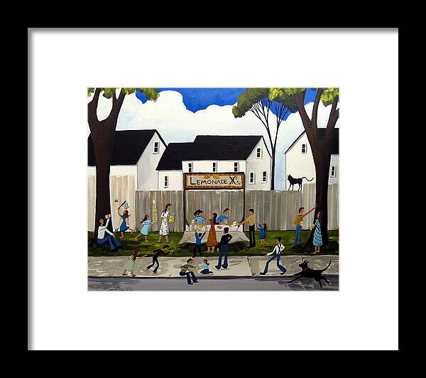 Art Framed Print featuring the painting The Lemonade Stand by Debbie Criswell