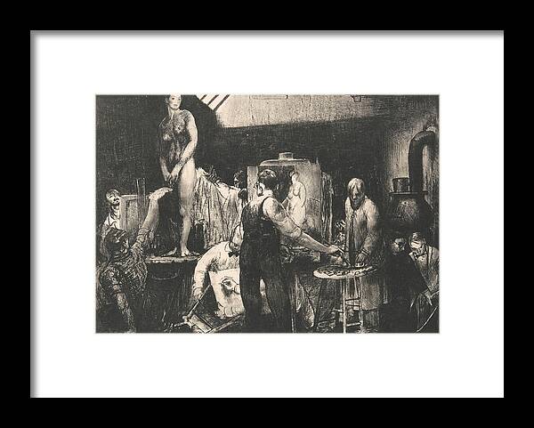 19th Century Art Framed Print featuring the relief The Life Class, Second Stone by George Bellows