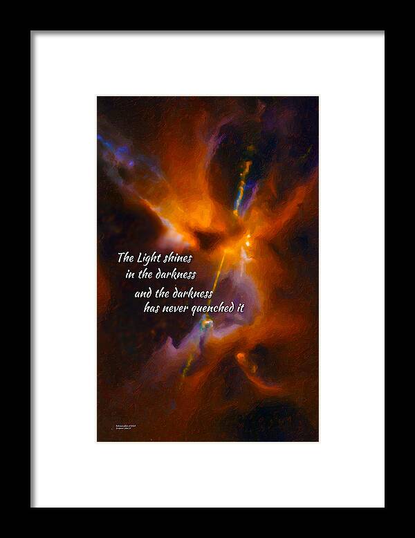 Astronomy Framed Print featuring the digital art The Light by Chuck Mountain