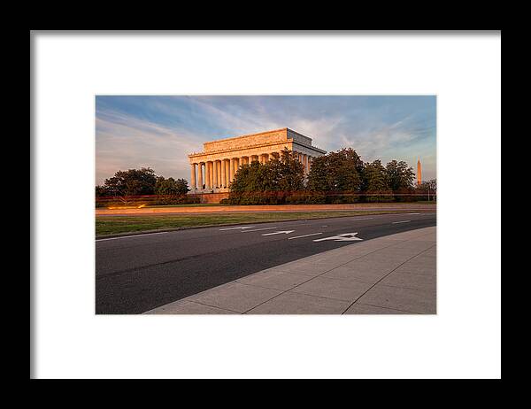 City Framed Print featuring the photograph The Lincoln Memorial by Jonathan Nguyen