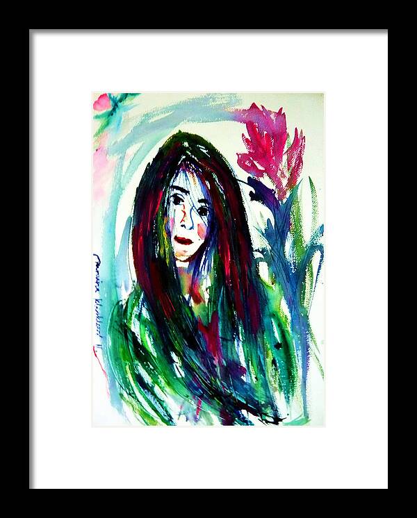 Self-portraits Framed Print featuring the painting The Line Of Color Tell About Who I'm by Wanvisa Klawklean