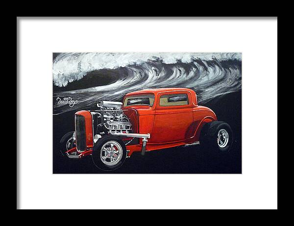 The Little Deuce Coupe Framed Print featuring the painting The Little Deuce Coupe by Richard Le Page