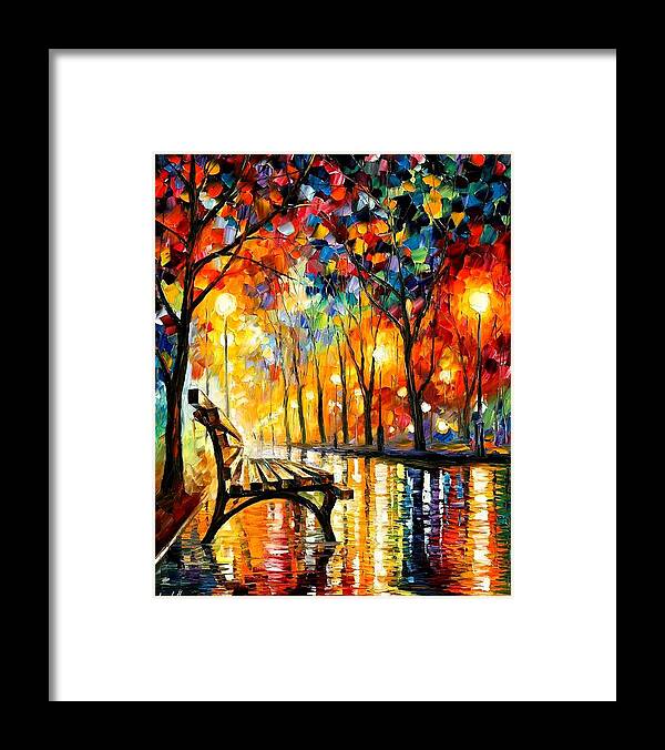 Afremov Framed Print featuring the painting The Loneliness Of Autumn by Leonid Afremov