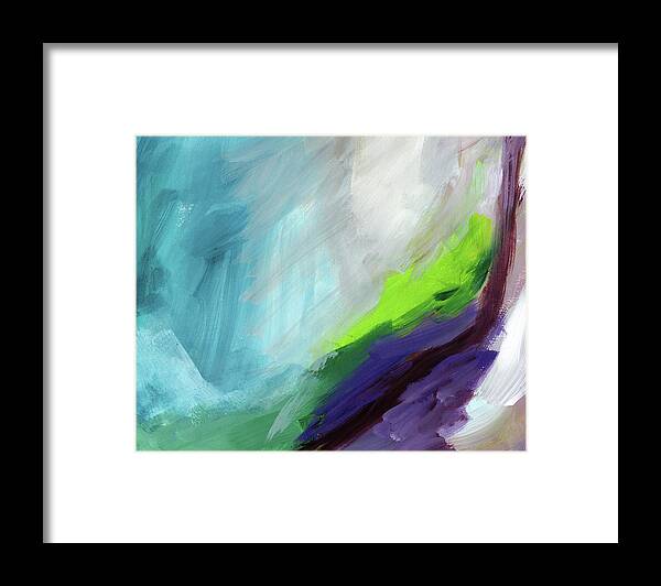 Abstract Framed Print featuring the painting The Long Walk- Art by Linda Woods by Linda Woods