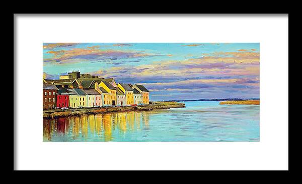 Galway Harbour Framed Print featuring the painting The Long Walk Galway by Conor McGuire