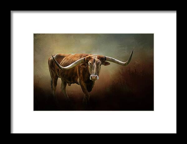 Animals Framed Print featuring the photograph The Longhorn by David and Carol Kelly
