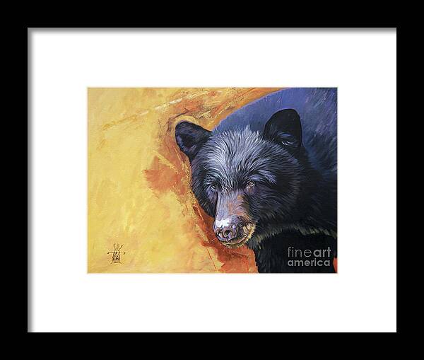 Bear Framed Print featuring the painting The Look by J W Baker