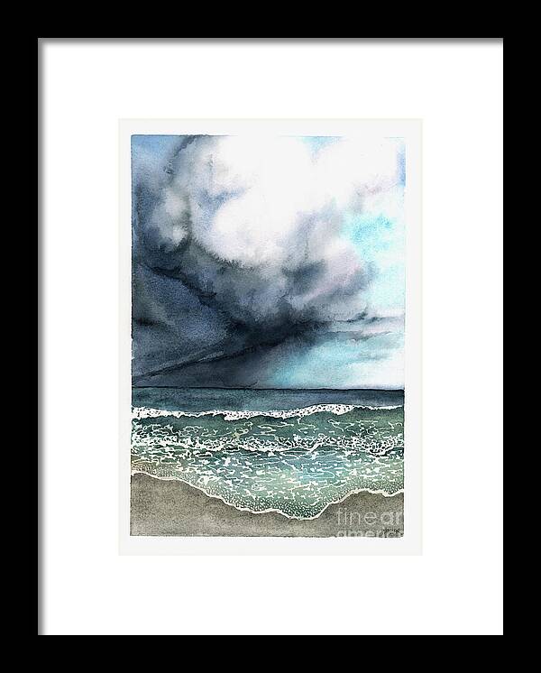 Storm Framed Print featuring the painting The Looming Storm by Hilda Wagner