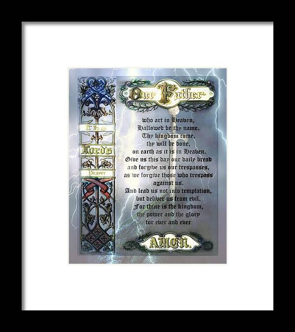 Jesus Framed Print featuring the digital art The Lord's Prayer by Pennie McCracken