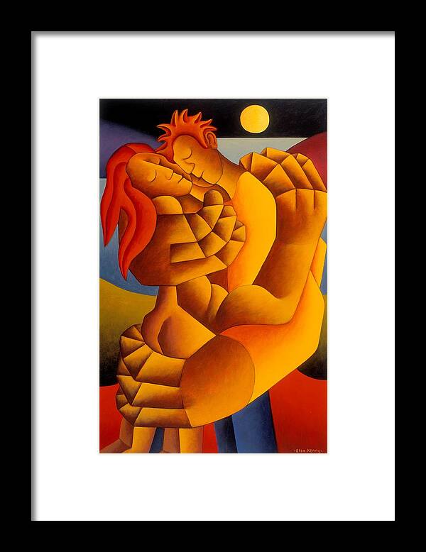 Moon Framed Print featuring the painting The Lovers by Alan Kenny