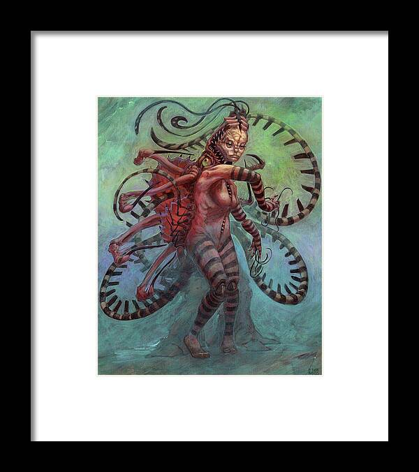 Woman Framed Print featuring the painting The Lure Mimic by Ethan Harris