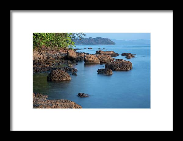 Water Framed Print featuring the photograph The Magical Blue Waters off Mayabunder in the Early Morning by Fotosas Photography