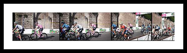 Maglia Rosa Framed Print featuring the photograph The Maglia Rosa Froome grabs Giro d'Italia in Rome by Stefano Senise