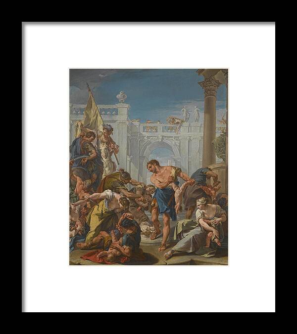 Giambattista Pittoni Framed Print featuring the painting The Massacre of the Innocents by Giambattista Pittoni