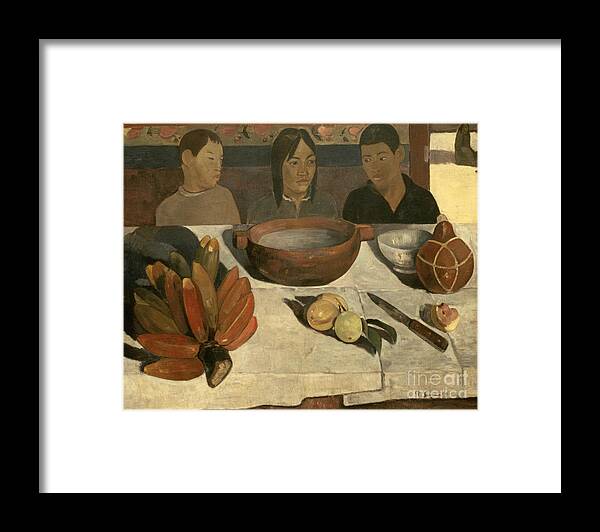 Banana Framed Print featuring the painting The Meal by Paul Gauguin