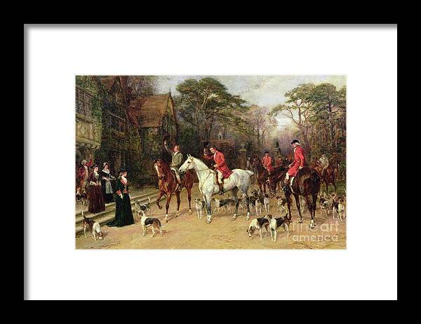 Hunt Framed Print featuring the painting The Meet at the Manor House by Heywood Hardy