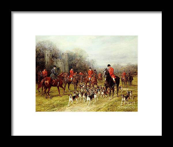 The Meet Framed Print featuring the painting The Meet by Heywood Hardy