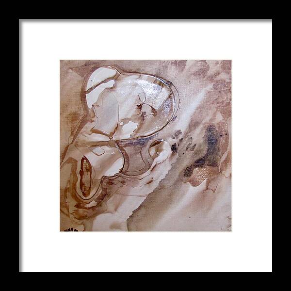 Abstract Framed Print featuring the painting The Meeting by Carole Johnson