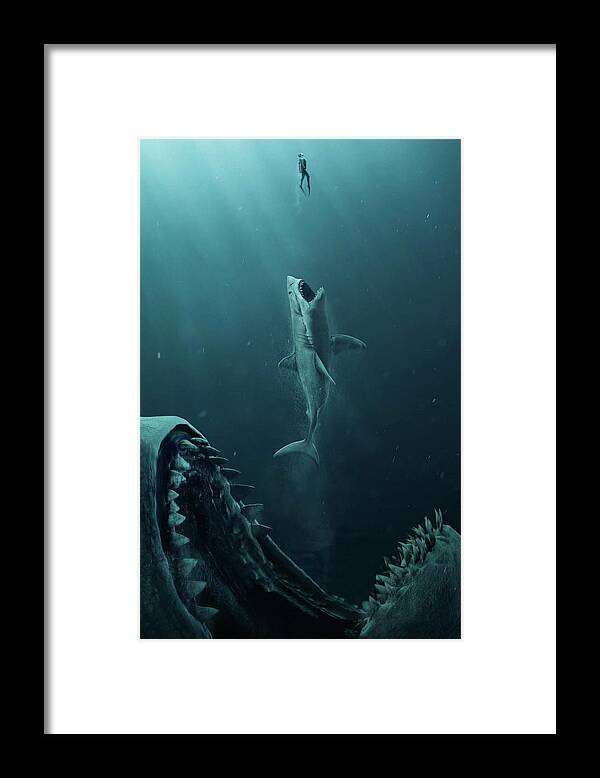 The Meg Framed Print featuring the mixed media The Meg 5.0.3 by Movie Poster Prints