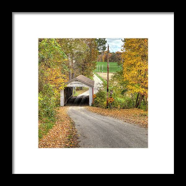 Covered Bridge Framed Print featuring the photograph The Melcher Covered Bridge by Harold Rau