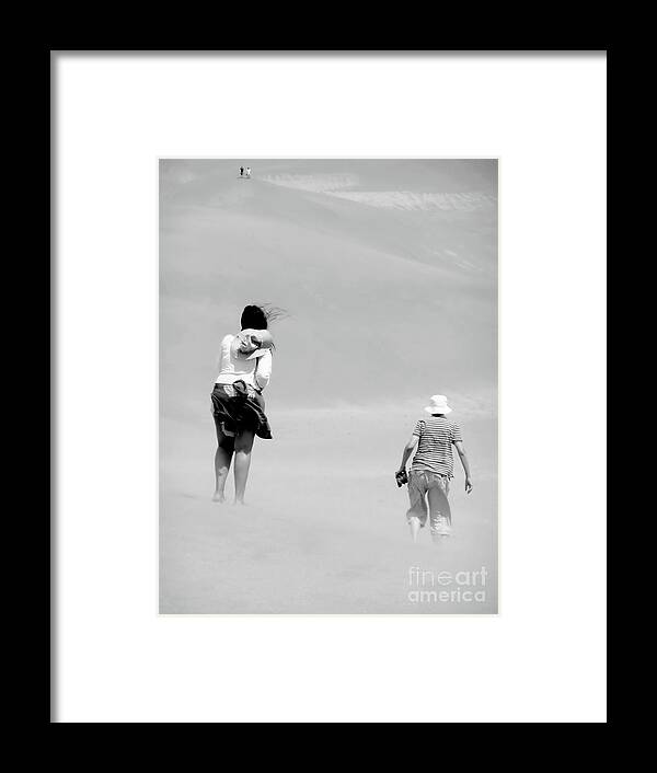 Digital Black And White Photo Framed Print featuring the photograph The Men Return by Tim Richards