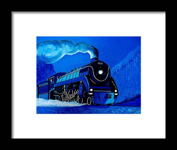 Trains Framed Print featuring the painting The Midnight Express by Pj LockhArt