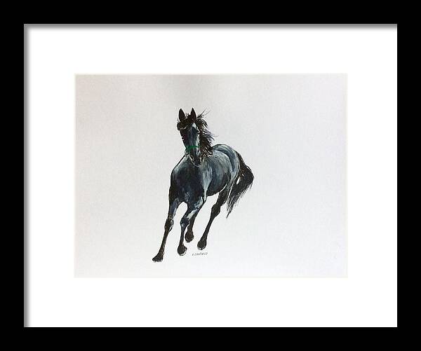 Horse Framed Print featuring the painting The Mustang by Ellen Canfield