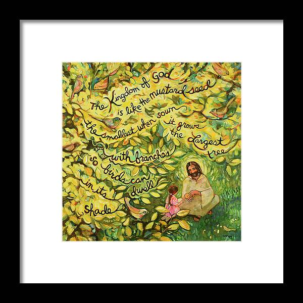 Jen Norton Framed Print featuring the painting The Mustard Seed by Jen Norton