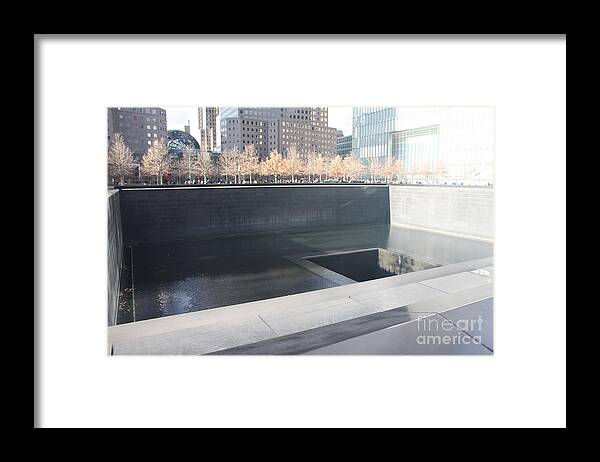 The National September 11memorial Framed Print featuring the photograph The National September 11 Memorial by John Telfer