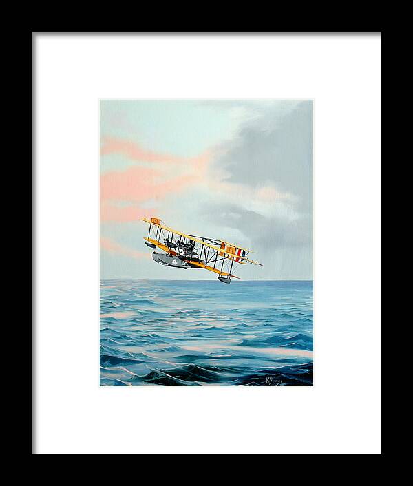 Airplane Framed Print featuring the painting The NC4 by Kenneth Young