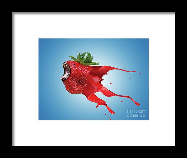 Blue Framed Print featuring the photograph The New GMO Strawberry by Juli Scalzi