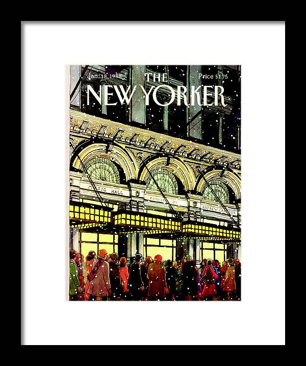 Urban Framed Print featuring the painting The New Yorker Cover - January 18th, 1988 by Roxie Munro