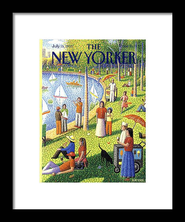 La Grande Jatte Framed Print featuring the painting The New Yorker July 15th, 1991 by Bob Knox
