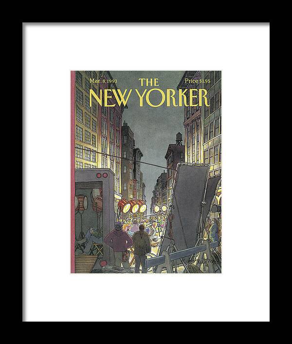 Movie Framed Print featuring the painting New Yorker March 8th, 1993 by Roxie Munro
