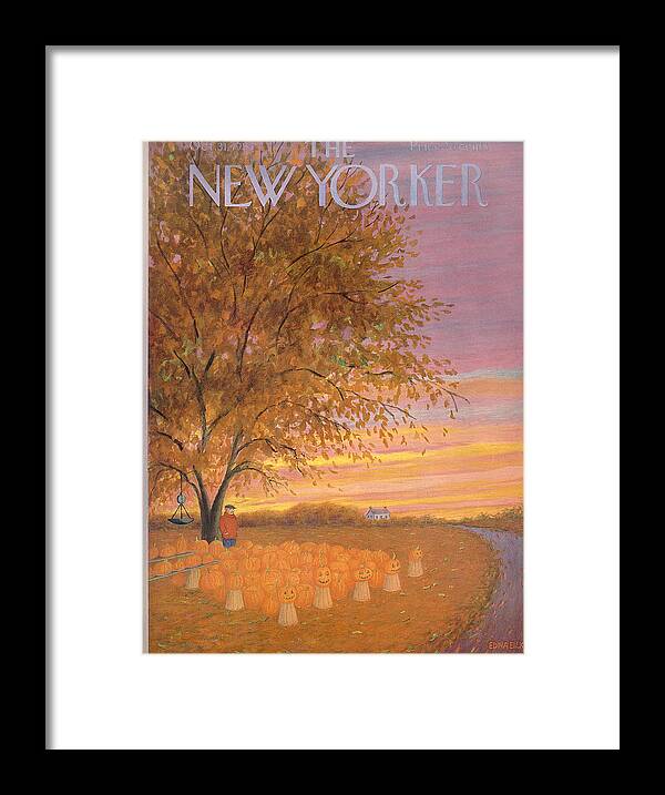 Season Framed Print featuring the painting New Yorker October 31st, 1953 by Edna Eicke