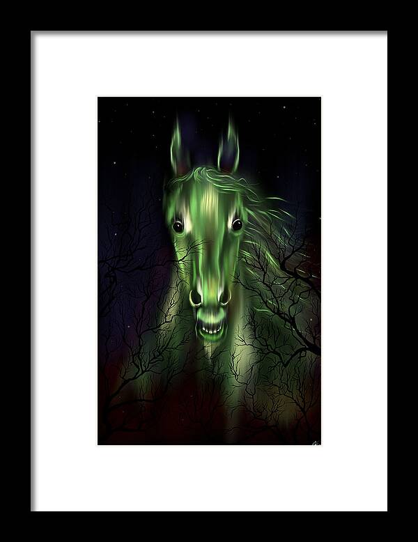 Horse Framed Print featuring the digital art The Night Mare by Norman Klein