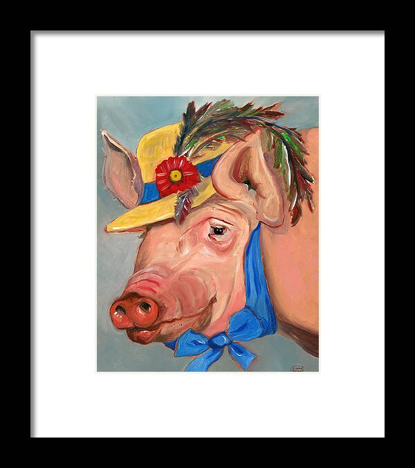 Pig Framed Print featuring the painting The Noble Pig by Susan Thomas