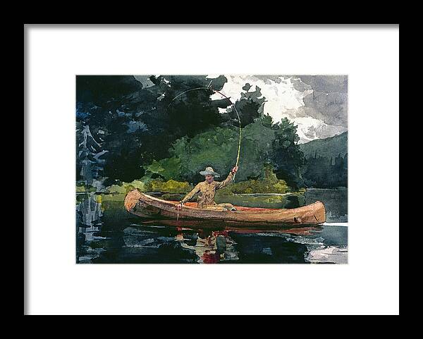 Winslow Homer Framed Print featuring the drawing The North Woods by Winslow Homer