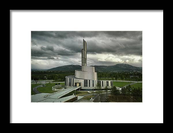 Church Framed Print featuring the photograph The Northern Lights Cathedral in Alta Norway by Pekka Sammallahti