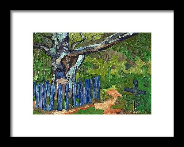 Birch Framed Print featuring the painting The Old Birch by Phil Chadwick