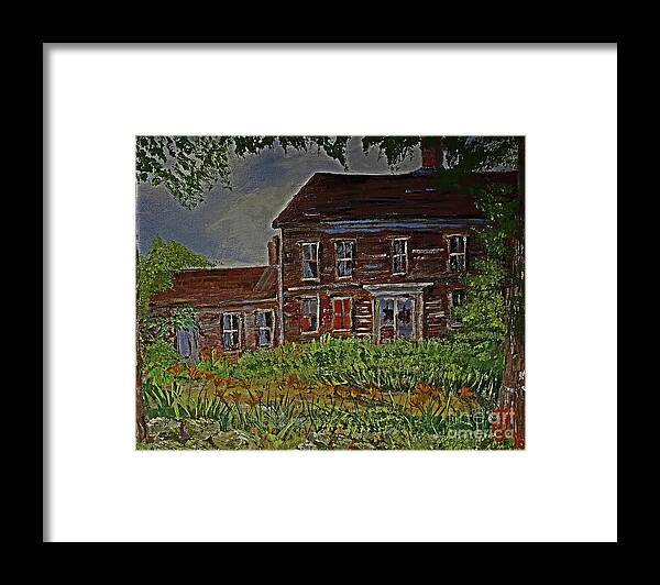 #westkennebunk Framed Print featuring the painting The Old Homestead by Francois Lamothe