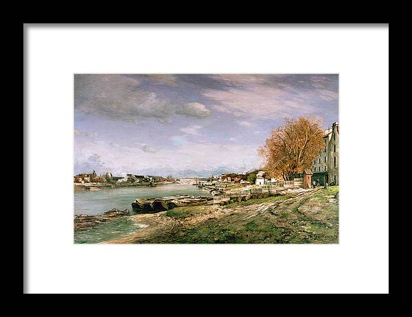 The Framed Print featuring the painting The old quay at Bercy by Armand Guillaumin