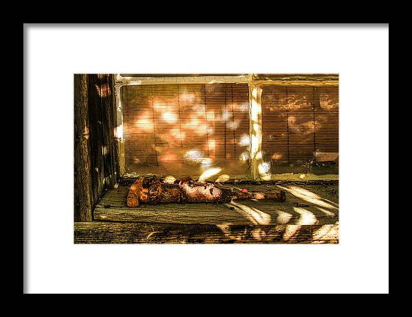 Bonnie Follett Framed Print featuring the photograph The Old Rusted Wrench by Bonnie Follett