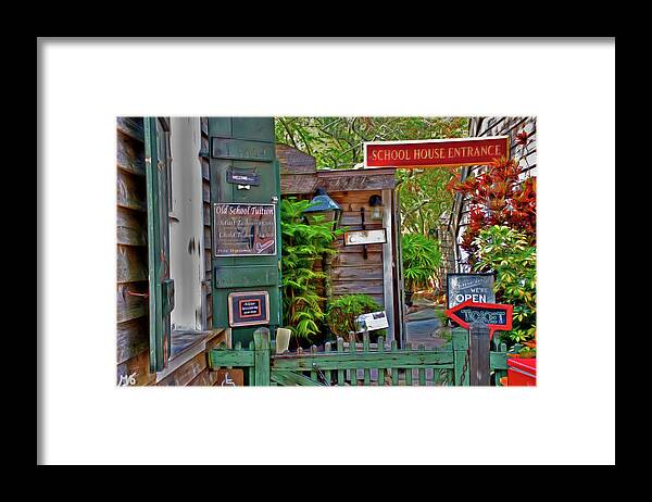 Old School House Framed Print featuring the photograph The Old School House Entrance Saint Augustine Florida by Gina O'Brien
