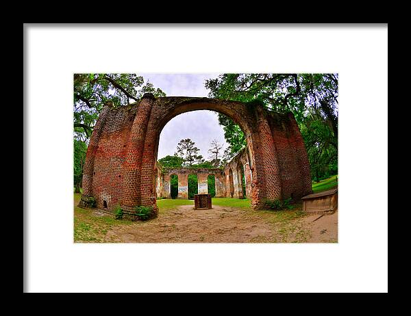 The Old Sheldon Church Ruins 5 Framed Print featuring the photograph The Old Sheldon Church Ruins 5 by Lisa Wooten