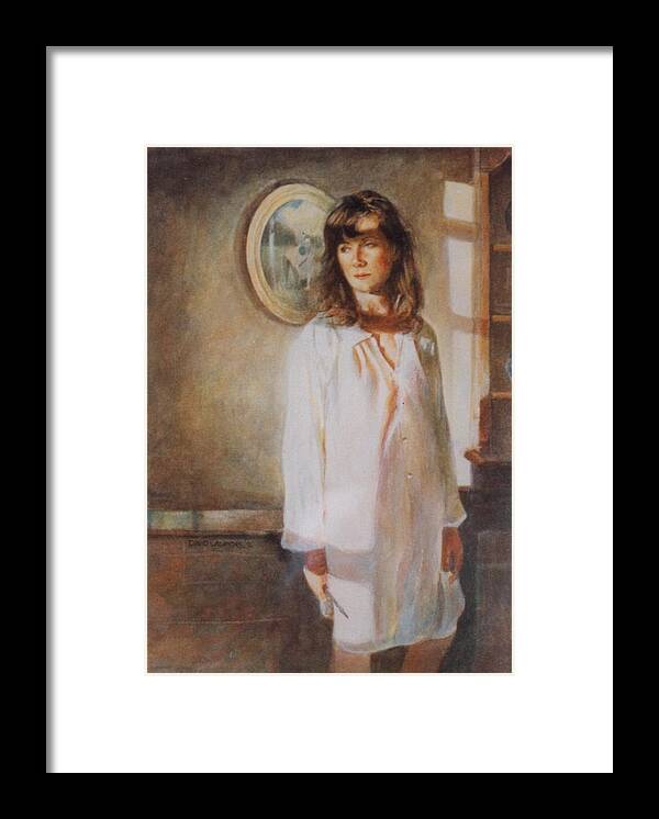 Portrait Framed Print featuring the painting The Old Watercolour by David Ladmore