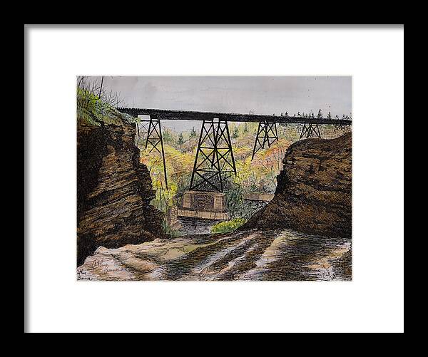 Orleans County Framed Print featuring the painting The Old Waterport Trestle by Arthur Barnes